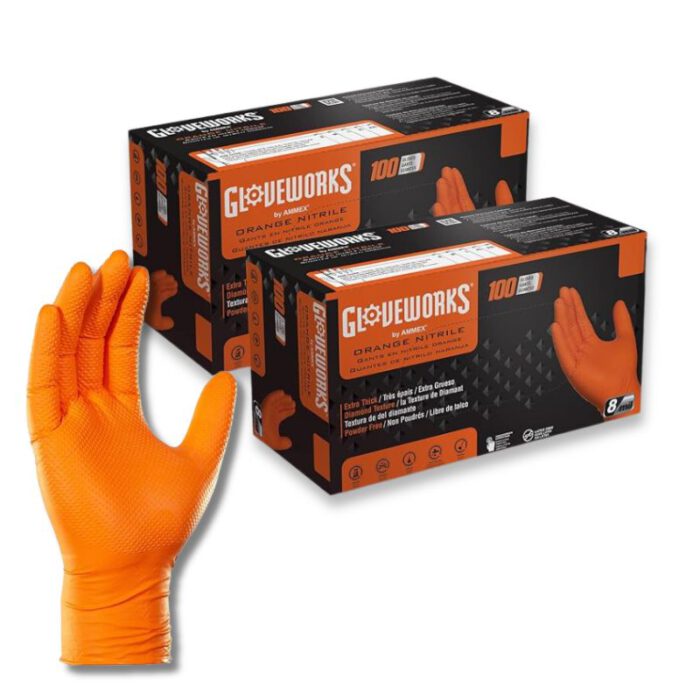 glove works orange nitrile gloves Review - Nitrile Gloves Info