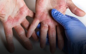 Potential allergic reactions to nitrile gloves