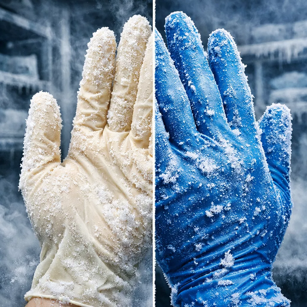 LATEX vs. NITRILE Disposable gloves: WHICH IS THE RIGHT GLOVE FOR -15°C to -20°C COLD?
