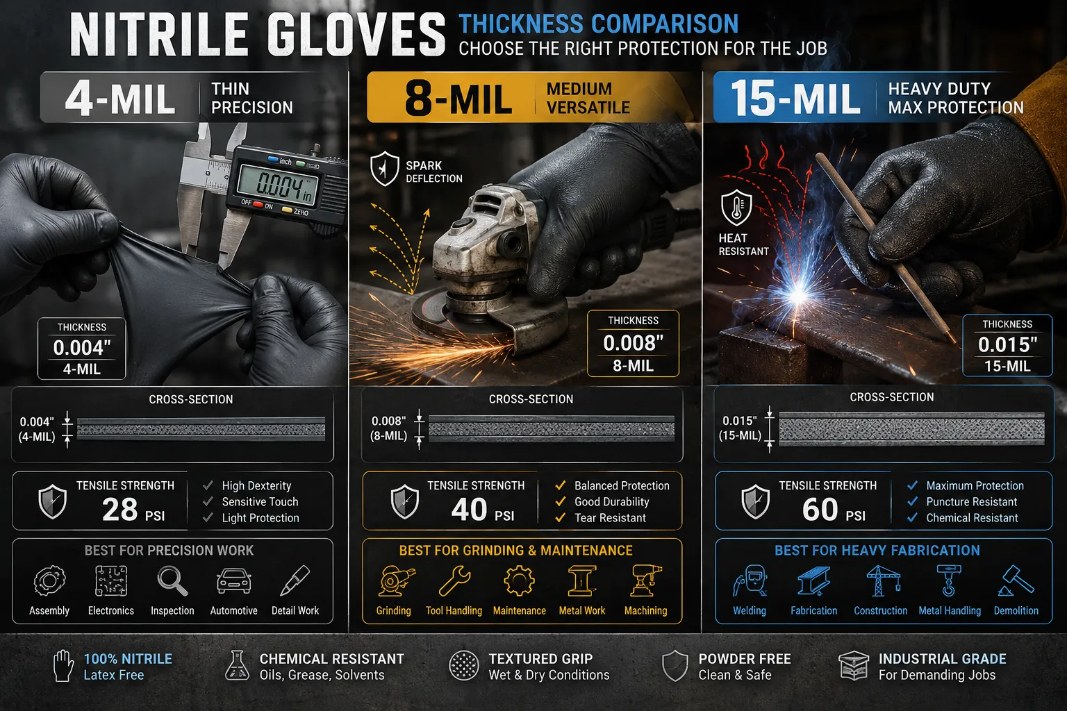 Best Nitrile Gloves for MIG Welding and Metal Work