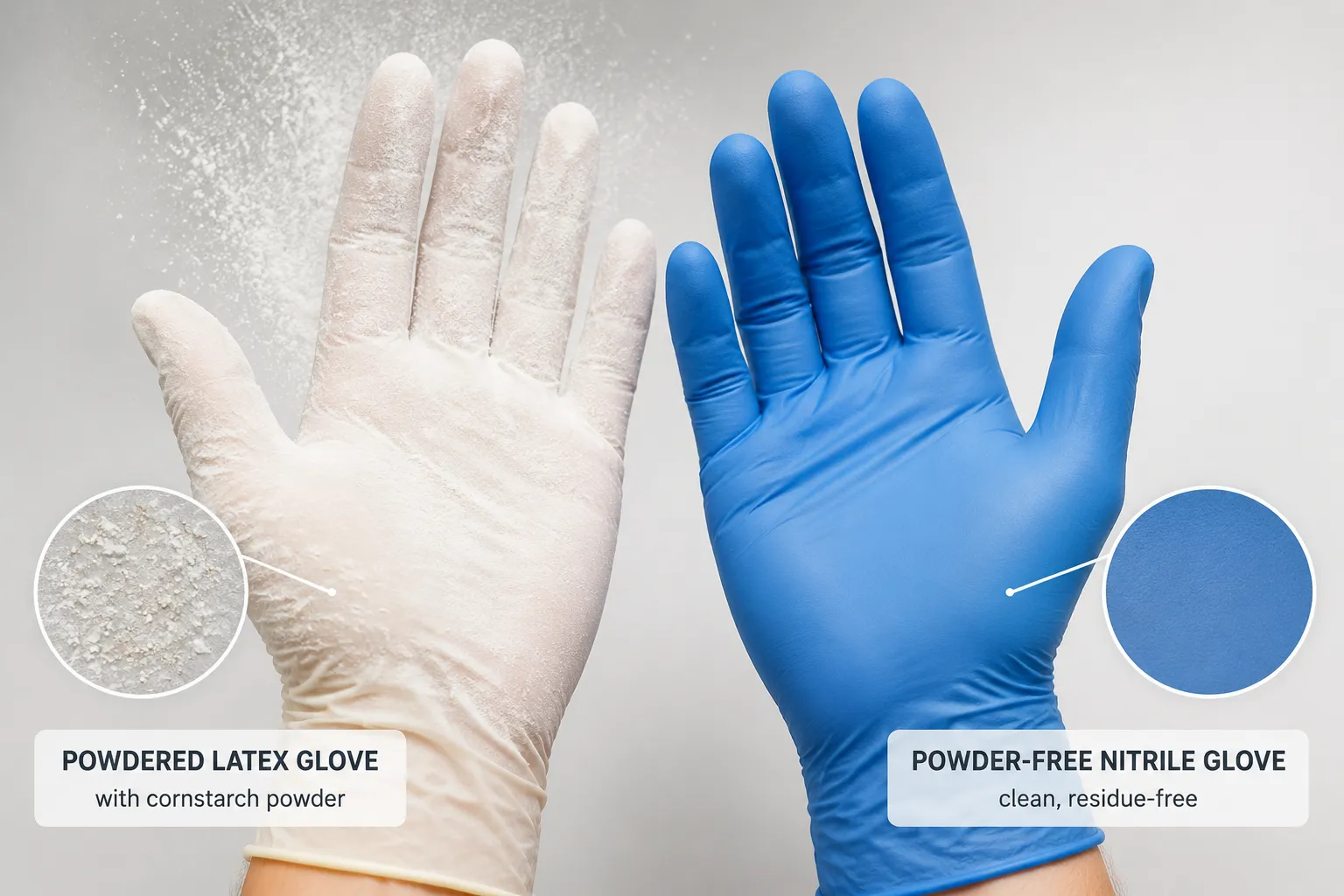 Difference Between Powdered and Powder-Free Nitrile Gloves