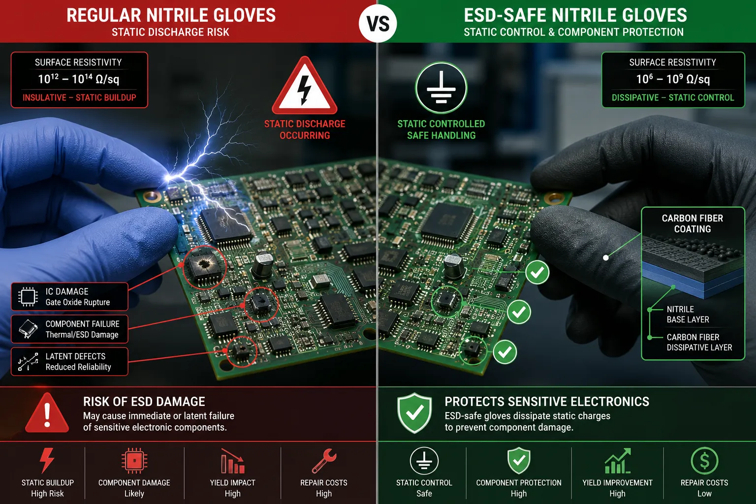 Do All Nitrile Gloves Provide ESD Protection or Only Specific Types