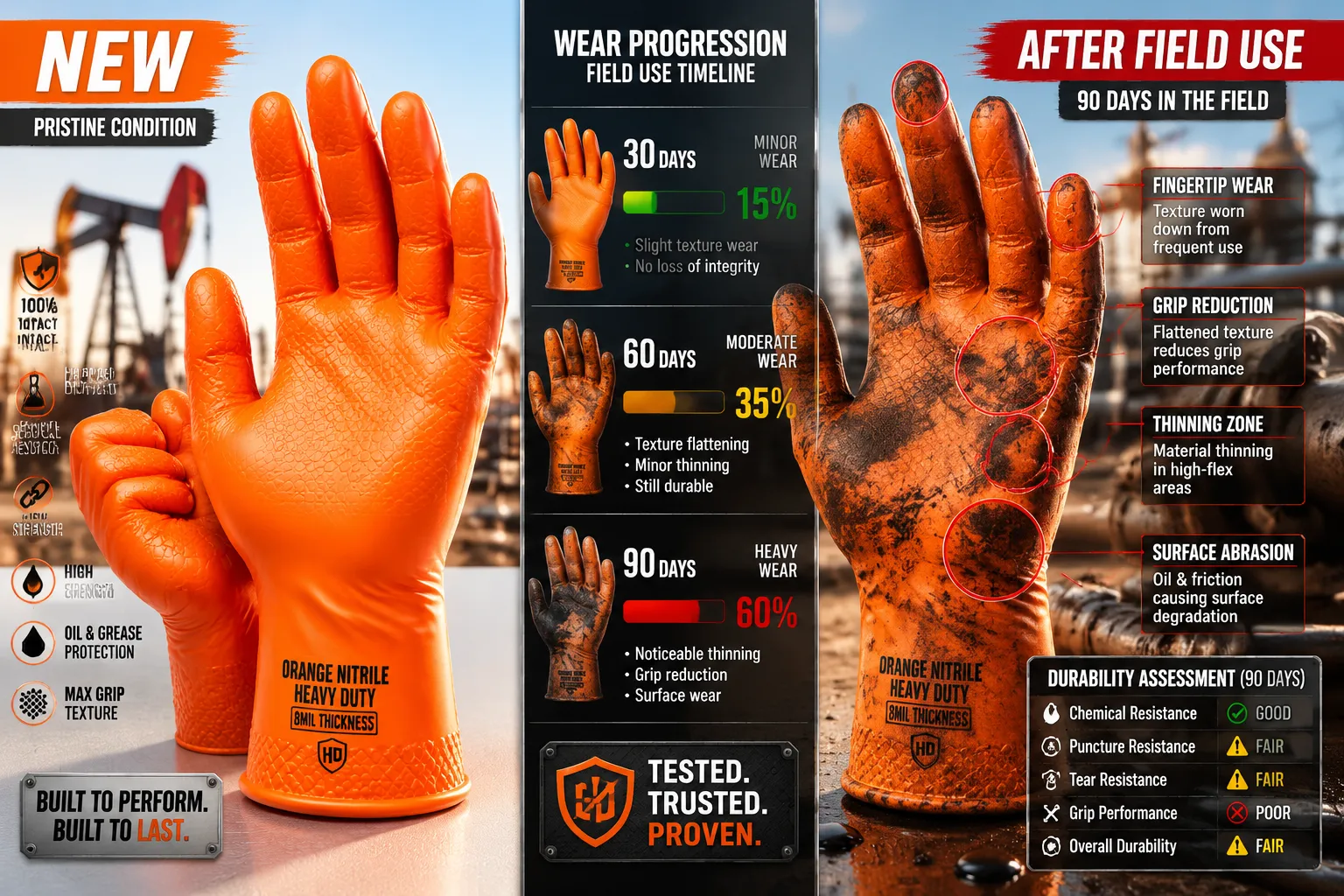Do Nitrile Gloves Degrade When Exposed to Crude Oil