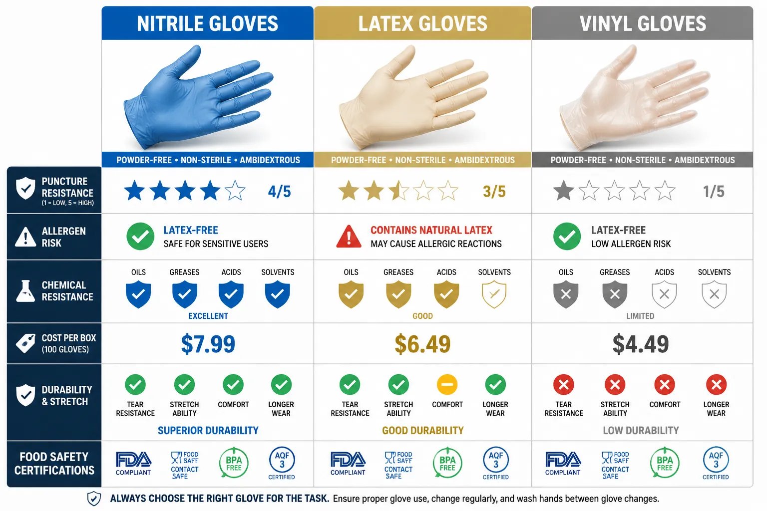 Nitrile vs Latex Gloves for Food Handling: Which Is Better
