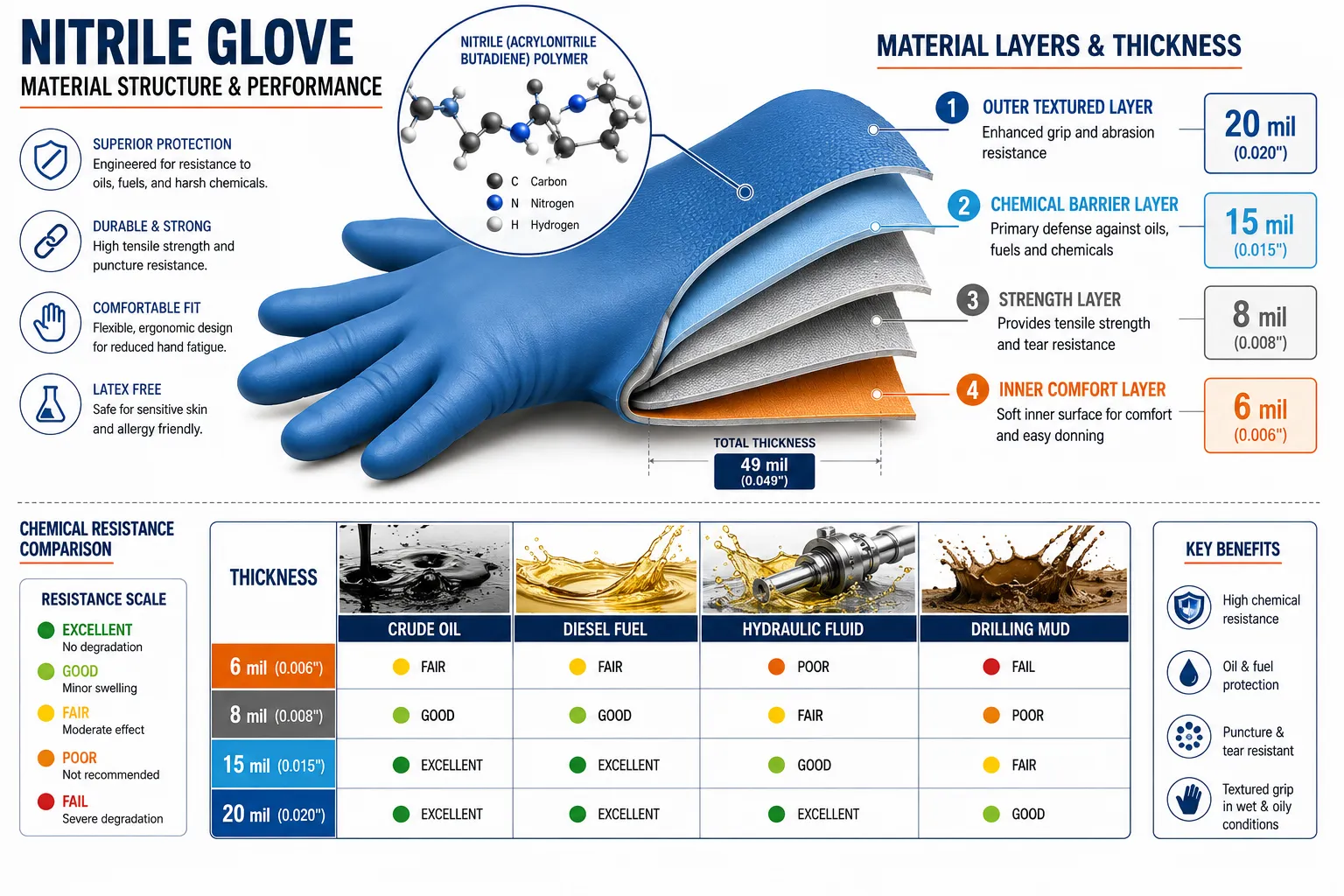 What Chemicals Do Nitrile Gloves Protect Against in Oil and Gas