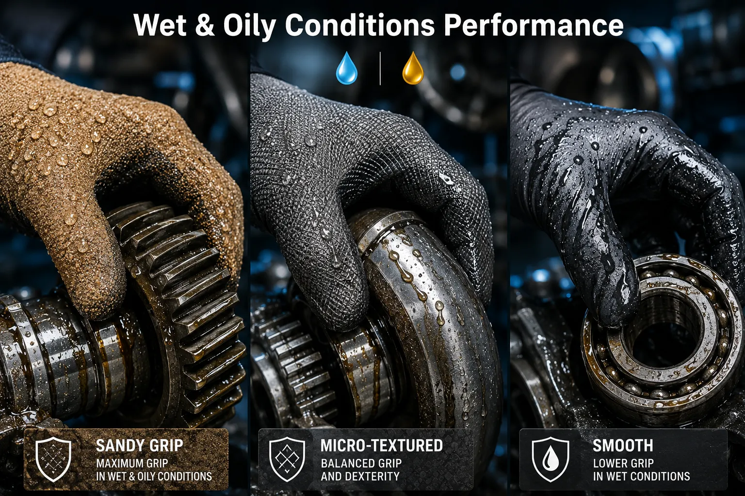 Sandy Grip vs Textured Gloves for Automotive Repair